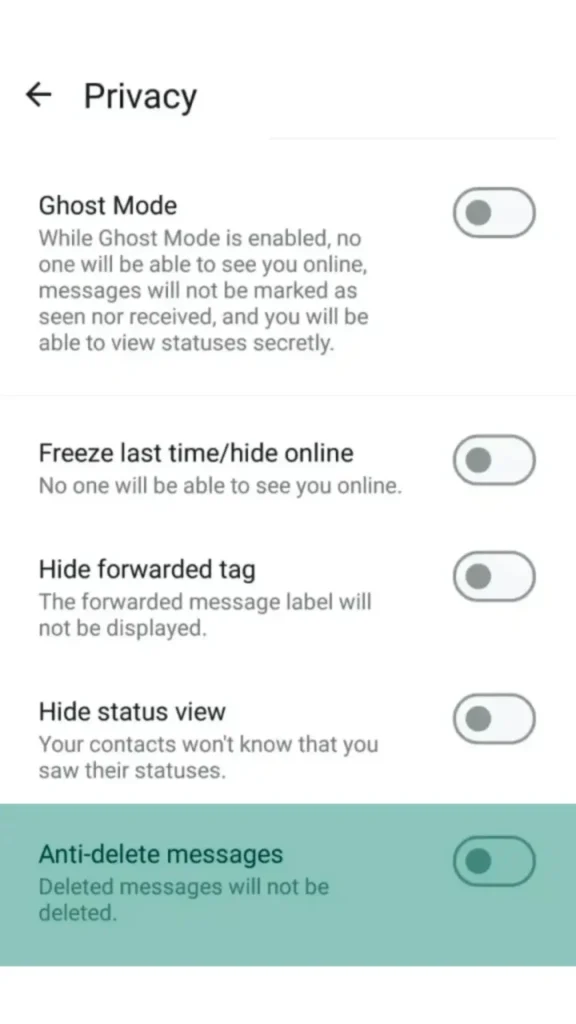 GB WhatsApp Anti Revoke Feature