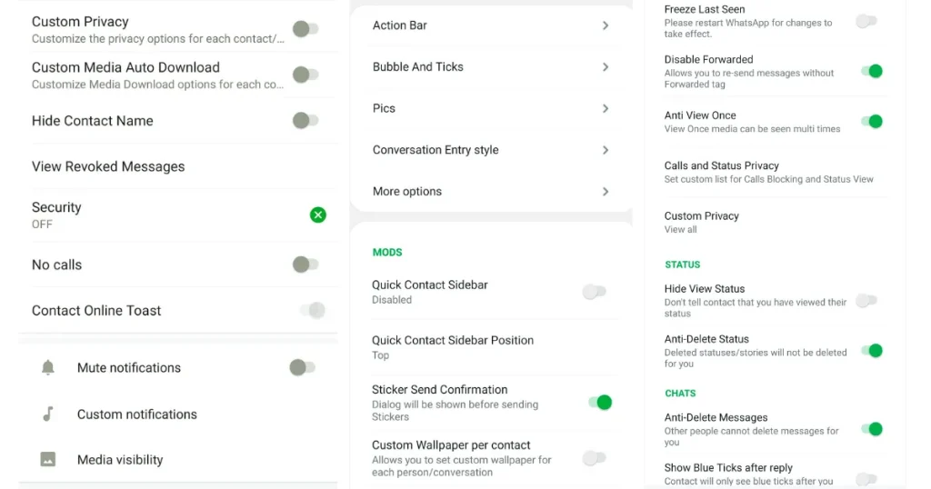 JT WhatsApp Features Screen Shot
