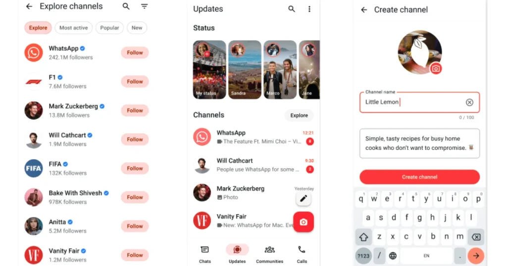 Red WhatsApp Features Screen Shot